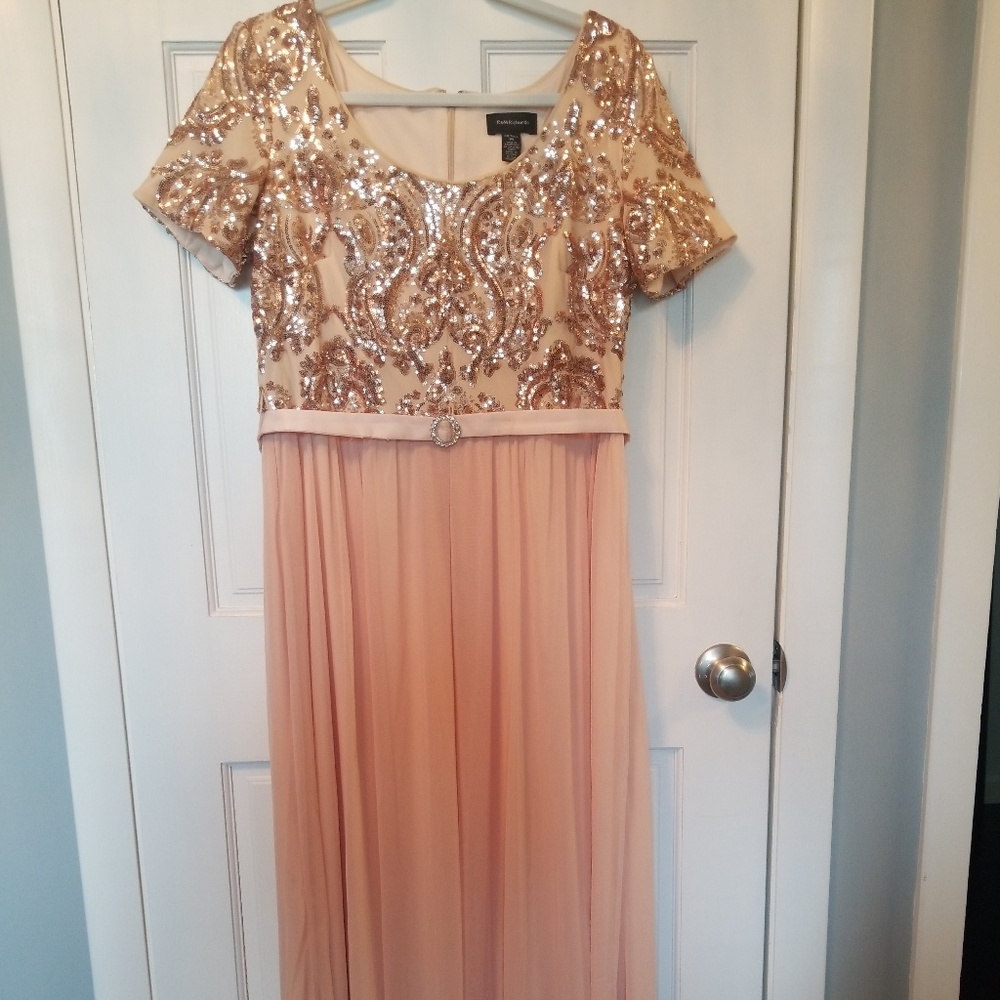 Long light pink evening dress size 14